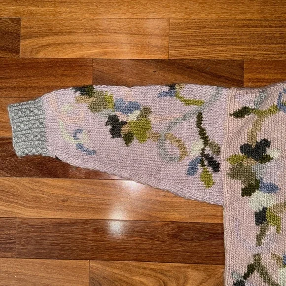 Tara Handknits Floral Cardigan Sweater | Hand Knit | Multicolor - Picture 8 of 14